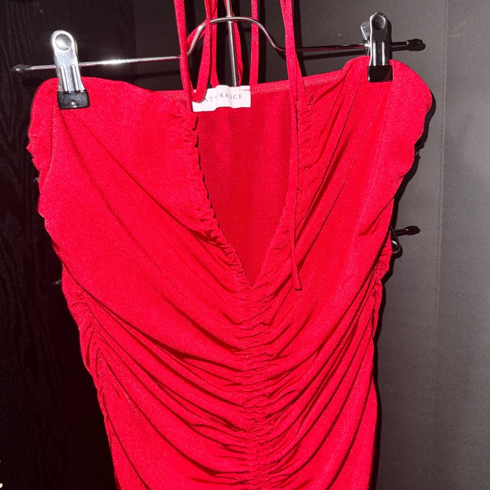 Red Ruched Women's Dress
